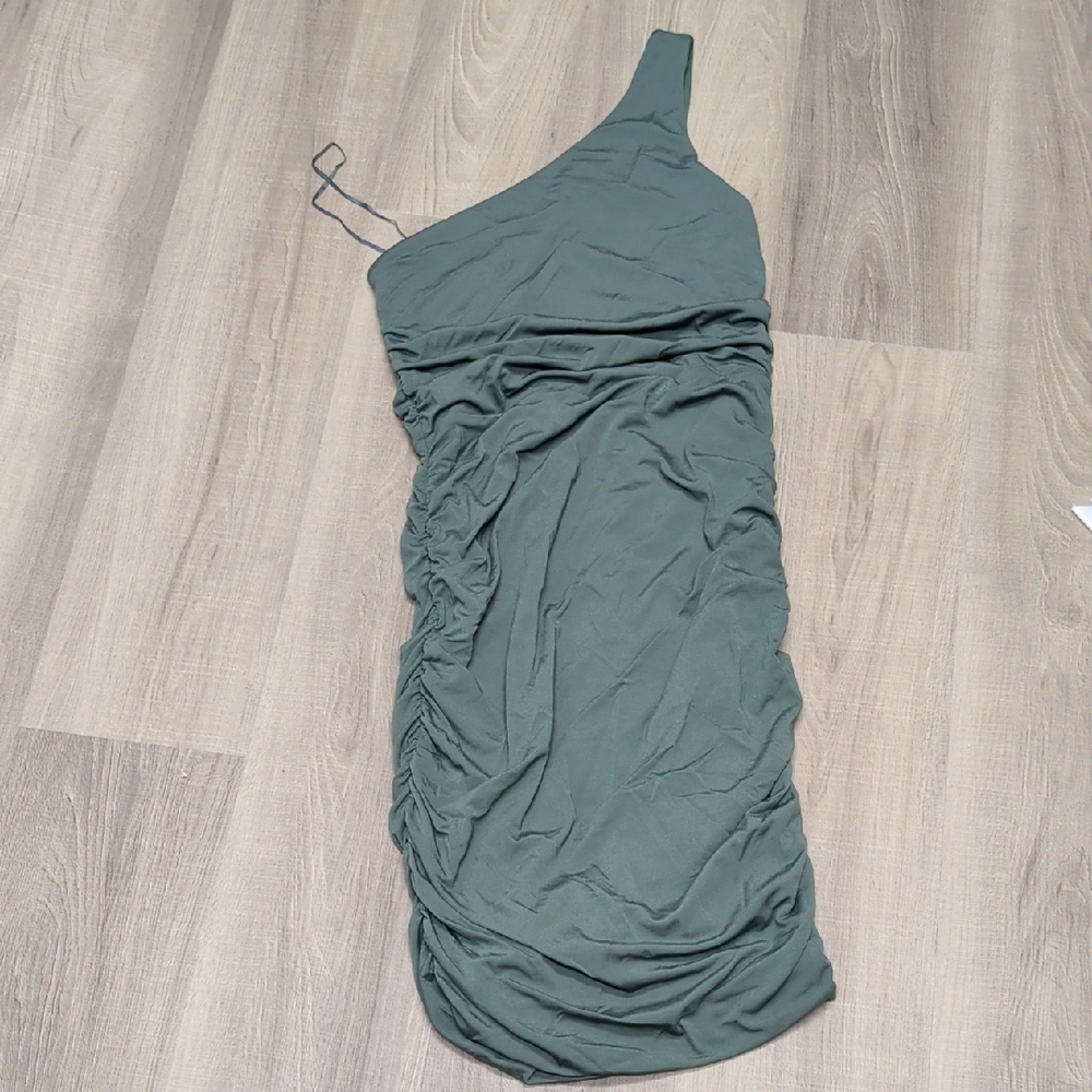 Express One-Shoulder Teal Dress